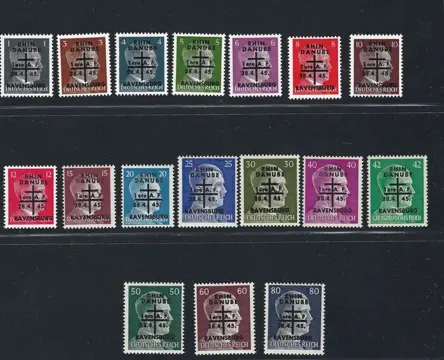 Frankrijk - Mint** Lot of stamps of the Liberation of Ravensburg, series n°1 to 19 (except 10 and 12)