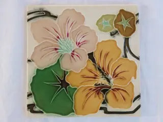 Hemixem - Art Nouveau tegel (15,3 x 15,3 cm) met daarop