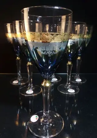 F.lli Fumo cristalleria - Fluitjes (6) - Puur gouden