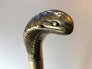 Wandelstok, met cobrakop, messing , cobra