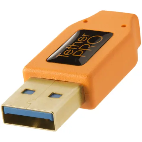 Tether Tools TetherPro USB 3.0 A male naar Micro B Right Angle - 15' Oranje