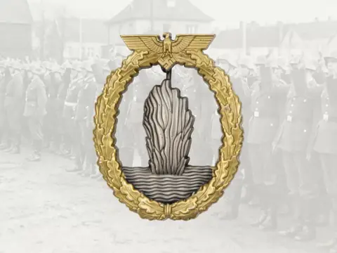 Embleem,Borst,Badge,Duitsland,WWII,Kriegsmarine,U-Boot,Jager