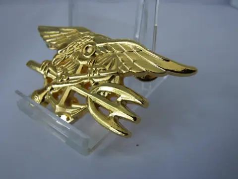 Embleem,Badge,US,Navy,Seals,Goudkleurig