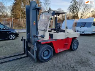 Nissan 7 tons heftruck DF05 A70U Diesel. in zeer goede staat, Lange lepels