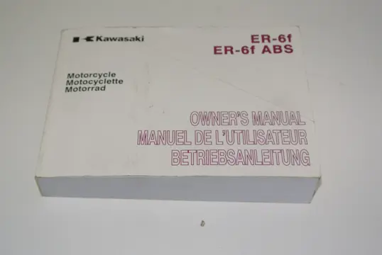 INSTRUCTIEBOEKJE Kawasaki ER 6 2007 - 2011