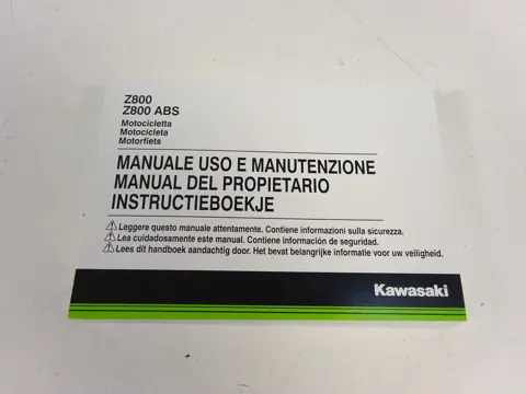 INSTRUCTIEBOEKJE Kawasaki Z 800 2013 - 2014