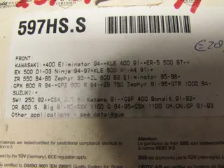 REMBLOKKEN VOOR Kawasaki ZL 600 1986 - 1991
