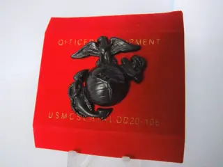 Embleem,Badge,Pet,Kepie,USMC,Subdued,Zwart,Black