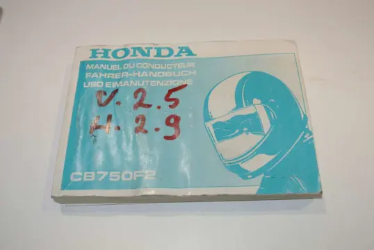 INSTRUCTIEBOEKJE Honda CB 750 F 1979 - 1982