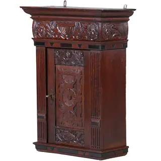 Hollands eikenhouten ééndeurs wandkastje Renaissance 1650 en later