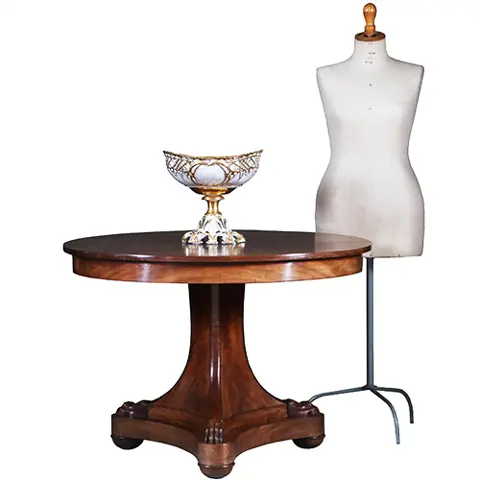 Vroeg Biedermeier bijzettafel of kleine eetkamertafel mahonie ca 1820