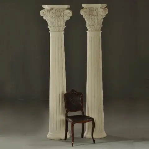 Antiek varia / Stel Corintische zuilen 2,49 m. hoog ca. 1880