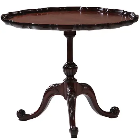 Antieke bijzettafel / Wijntafel / salontafelhoogte ca. 1870 rond en sterk geschulpt