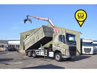 Volvo FH 460 6x2 KIPPER + HMF Z-KRAAN (bj 2013, automaat)