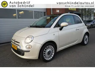 Fiat 500 1.4-16V 101PK LOUNGE PERFECT ONDERHOUDEN PARELMOER WIT PANORAMADAK LEDER STOELVERWARMING LM