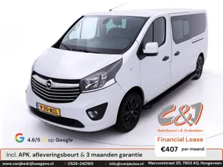 Opel Vivaro 1.6 CDTI L2H1 DC Sport EcoFlex airco, cruise, luxe, stoelverwarming, keyless lease €407 