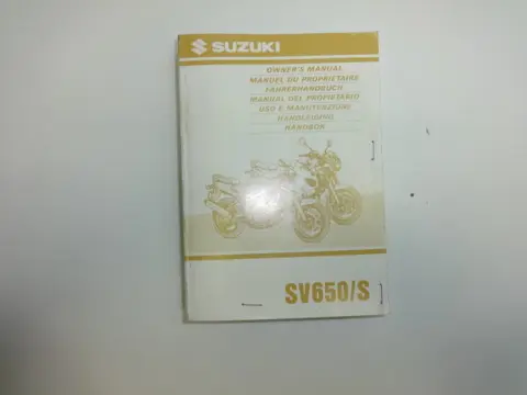 INSTRUCTIEBOEKJE Suzuki SV 650 1998 - 2002