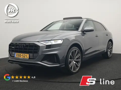 Audi Q8 55 TFSI e Quattro 2x S Line Black Optic Plug In Hybrid 381pk Dealer O.H. PHEV | Trekhaak Af 