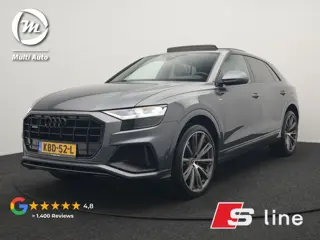 Audi Q8 55 TFSI e Quattro 2x S Line Black Optic Plug In Hybrid 381pk Dealer O.H. PHEV | Trekhaak Af 