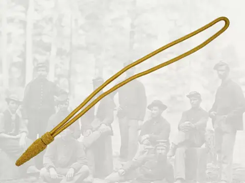 Sabel,Kwast,Goudkleurig,Officier,CSA,US,Civil,War,Eikel