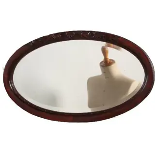 Antieke spiegel / Art &amp; crafts spiegel Engeland ca. 1900 klein dwars ovaal