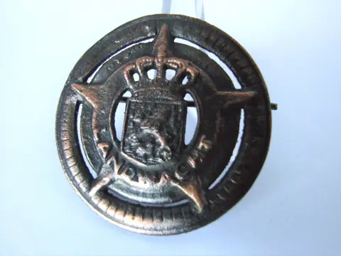 Embleem,Badge,KNIL,Landwacht,WWII,Koper