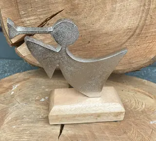 ALUMINIUM ENGEL MET TROMPET NIEUW