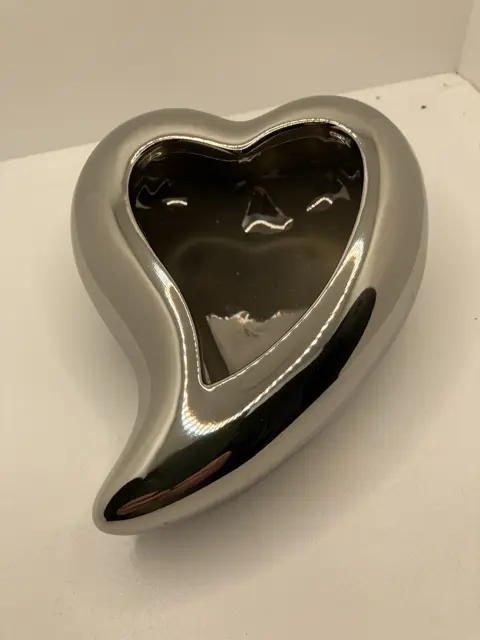 HART ZILVER GEGLAZUURD PLANTENSCHAAL SMALL 16 CM Nieuw