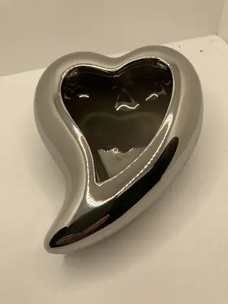 HART ZILVER GEGLAZUURD PLANTENSCHAAL SMALL 16 CM Nieuw