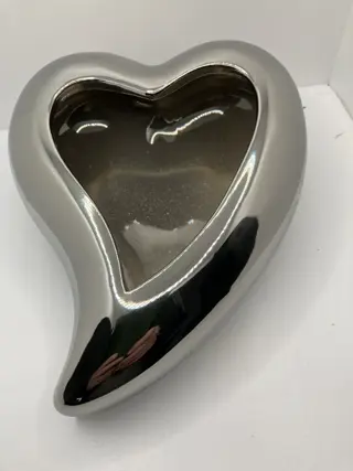 HART ZILVER GEGLAZUURD PLANTENSCHAAL MIDDEL 22 CM Nieuw