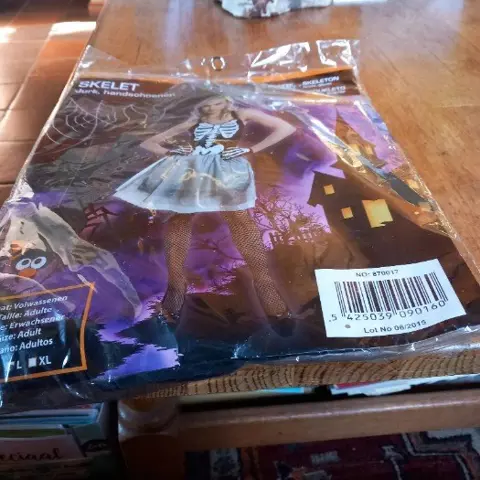 Halloween, skeletjurk compleet