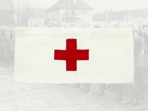 Armband,Medic,Rode,Kruis,Vintage stijl,WWII