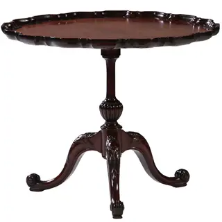 Antieke bijzettafel / Wijntafel / salontafelhoogte ca. 1870 rond en sterk geschulpt