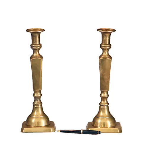 Antieke kandelaren / Stel van 2 Engelse candlesticks 18e eeuw
