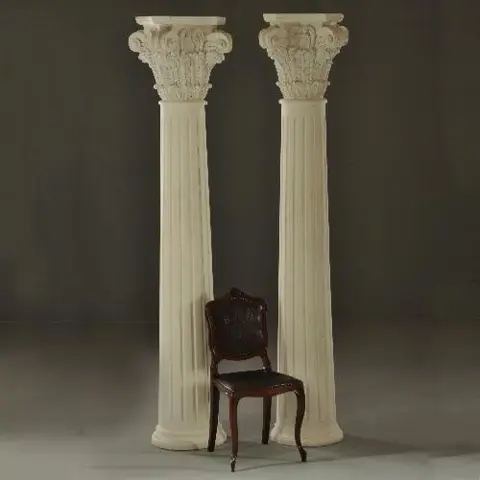 Antiek varia / Stel Corintische zuilen 2,49 m. hoog ca. 1880