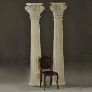 Antiek varia / Stel Corintische zuilen 2,49 m. hoog ca. 1880