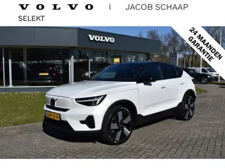 Volvo EC40 Extended Range Plus 82 kWh / Black Sheep pakket met zwart dak / Fjord Blue tapijt / 20" V