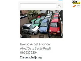 Hyundai Atos Inkoop actie !!! Beste Prijs!! 0655372204