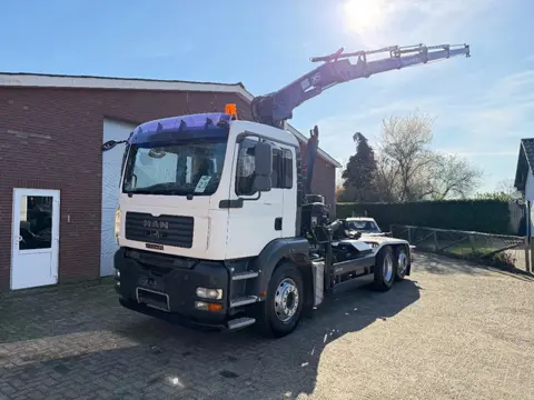 MAN TGA 26.350 / 6X2 / Meiller Haaksysteem 20 Tons / HIAB 144 DS-4 HIDUO / Euro4