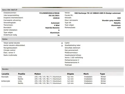 Volvo V60 2.0 T8 Hybride AWD R-Design / Trekhaak / Panoramadak / Leder / Navigatie / Adap. Cruise / 