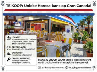 Te Koop: Succesvol Nederlands Restaurant op Toplocatie in Playa del Inglés – Gran Canaria