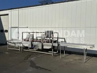 König RWM 3000 groentewasmachine roestvrij staal met borstels, transportband en draaitafel