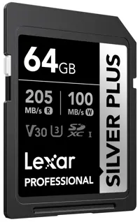 Lexar SD Silver Plus UHS-1 64GB V30