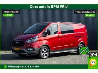 Ford Transit Custom 2.0 TDCI L2H1 | 170PK | Trail | DC 5-Persoons | Camera | Carplay | Lederen inter
