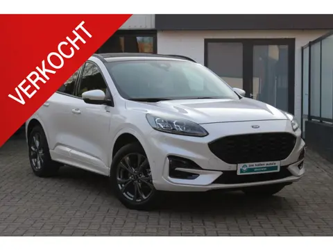 Ford Kuga 2.5 PHEV ST-Line X Driver Ass Pack, Pearl White, Elek Trekhaak, Panoramadak, All Season!