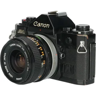 Tweedehands Canon A-1 met FD 28mm f/2.8 chrome nose CM5225