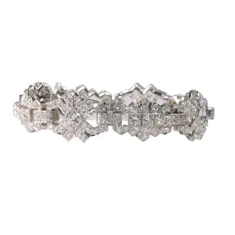 Art Deco Echoes: A Platinum Belgian Bracelet from the 1950s