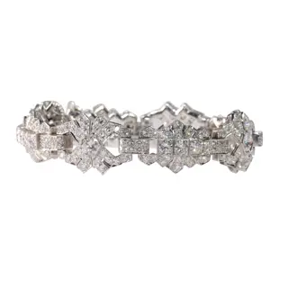 Art Deco Echoes: A Platinum Belgian Bracelet from the 1950s