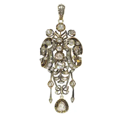 Echoes of Georgian Grandeur: Enamelled Brooch with 61 Diamonds