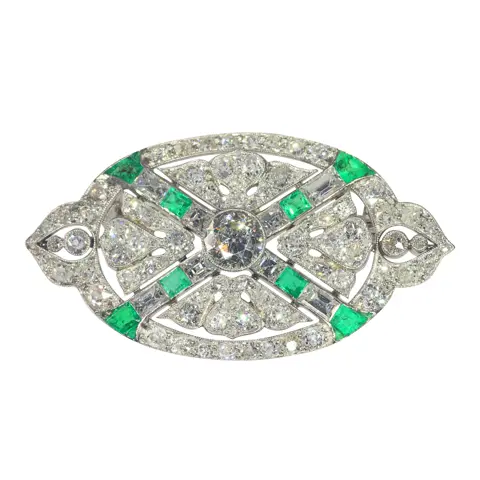 Deco Dazzle: A Platinum and Diamond Vintage Brooch